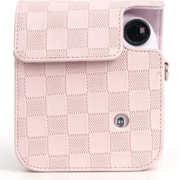 Zikkon Instax Mini 12 Pink Checkboard Protective Camera Case PU Leather CarryingCamera Bag image 5