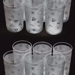 bellerbird (Pack of 12) Diamond Design Drinking Water Glass Set Water/Juice Glass-picture-41