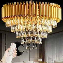 hsnayvid 600mm gold Bluetooth Remote Control Moving Chandelier @8 Chandelier Ceiling Lamp image 1