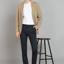 killer Men Slim Fit Dark Blue Lycra Blend Trousers image 2