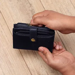 cotnic Men & Women Evening/Party, Casual, Formal, Trendy, Formal Blue Genuine Leather Wallet-picture-11