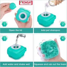 romsay Anti-Tick and Flea Shampoo + Pet Bathing, Massaging, Body Scrub, Shower Brush Allergy Relief, Anti-fungal, Anti-dandruff, Anti-microbial, Flea and Tick, Hypoallergenic Neem Dog Shampoo image 4