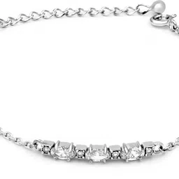 zarkan Sterling Silver Zircon Rhodium Bracelet-picture-21