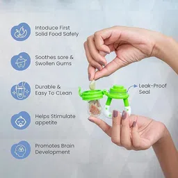 manu hut Baby Fruit Feeder Nibbler Pacifier Feeder. - SILICONE image 4