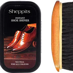 Sheppits Premium Shoe Shiner (Neutral) & Wooden Shoe Polish Brush (Black) Shoe Care Kit-picture-13