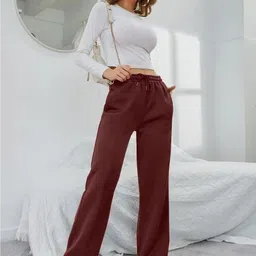 beastrends Women Solid Brown Track Pants image 2