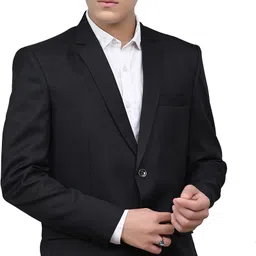 blackzed Men Solid Single Breasted Casual, Festive & Wedding, Party, Formal Blazer image 4