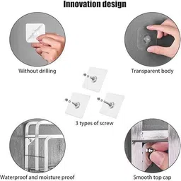 spivora Nail Wall Screw Adhesive Non-Trace No Drilling Bathroom Installation Hook 10 image 3