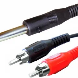 balrama P38 To 2 RCA Male P38/TS Mono Plug 6.3 mm to 2 RCA Plug Cord Aux Mike XLR Cable Double Angled TRS Patch Cable image 4