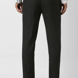 peter england Men Slim Fit Black Polyester Trousers image 3