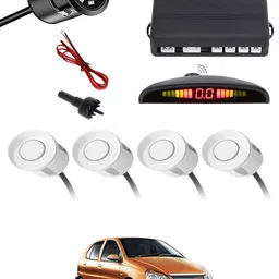 zplus Car Parking Sensors - Set of 4 with Reverse Parking Camera (White)-149 Safety of Passengers/Car One Alarm Kit-2420 Parking Sensor-picture-11