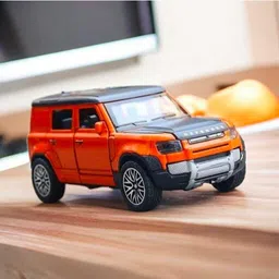 vishal toyss Metal Car Model Defender Toy Cars for Kids Pull Back Openable Doors (Orange) image 2