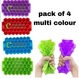 axune 4 GBPR HONEY Multicolor Silicone Ice Cube Tray image 1