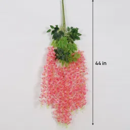 Pink Fabric & Plastic Artificial Hanging Orchid Flower Set of 6 Sticks by Arick Decor image 3