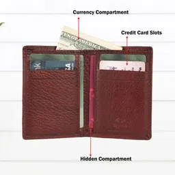 urban leather Men Formal Brown Genuine Leather Card Holder image 2