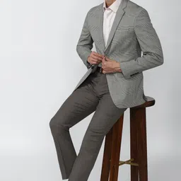 peter england Men Checkered Single Breasted Party Blazer image 2