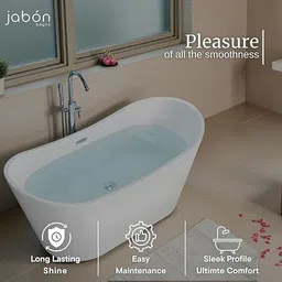 jabon bagno LUNAR Freestanding Bathtub 150 cm – White Glossy Acrylic Soaking Tub LUNAR Freestanding Bathtub 150 cm – White Glossy Acrylic Soaking Tub with Overflow Drain Free-standing Bathtub-picture-10