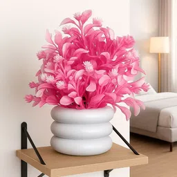 noori gift gallery Pink Lavender Artificial Flower with Pot image 3