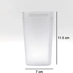 luxe (Pack of 6) Plastic Square Water Unbreakable Plastic Glass Set of 6 Glass Set Water Juice Glass Set Water/Juice Glass image 3