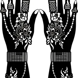 mehendiaura Mehandi AURA Stencil For Female hands bridal, Mehendi Design Sticker Stencil MEHENDI AURA - F23 Herbal, Natural Stencil-picture-21
