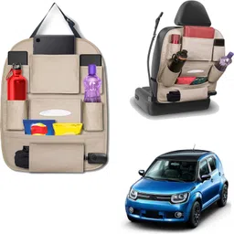 peeps store peepsstore pack of 1 beige,cream colour car organizer bags for Ignis Sigma 2016 Car Multi Pocket-picture-18