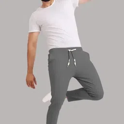 j s fashion Men Solid Olive Track Pants image 4