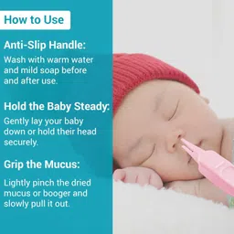 ahc Baby Nose Cleaner Tweezer Pink | Infant Nasal Aspirator & Plucker Tool image 4