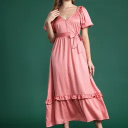 dressberry Women Maxi Orange Full Length Dress-picture-11