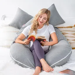 foodie puppies Polyester Fibre Pregnancy Pillow Pack of 1 Nature U Shape Maternity Sleeping Long Pillow for Pregnant Lady Full Body Support image 3