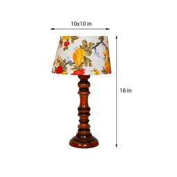 Serenity Multicolour Fabric Shade Night Lamp With Wood Base By BrightDaisy image 3