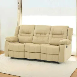 royaloak Melaka Manual 3 Seater Recliner In Beige Color image 1