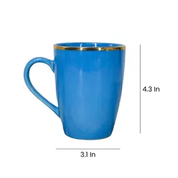femora 320ml 22k Liquid Gold Marble Design Ceramic Coffee Mug (Sky Blue) image 2