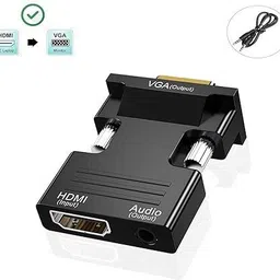 RuhZa Output Cable Computer Set-top Box Converter Connector Adapter HDMI to VGA Adapter, HDMI to VGA Audio HDMI Connector image 2