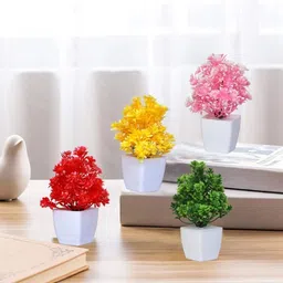 kanraj home decoration materia pack of 4 Bonsai Wild Artificial Plant with Pot-picture-17