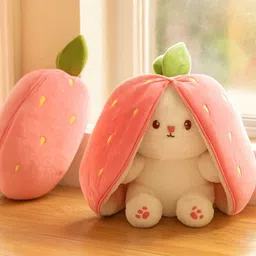 Cute Strawberry Bunny Rabbit Toy Gift for Baby Girl Bedroom Decoration - 25 cm-image-34