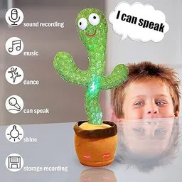varietyvault Dancing Cactus Toy Talking Repeat Singing Sunny Cactus Toy for Baby image 3