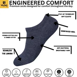 uvlog Men Solid Low Cut, Peds/Footie/No-Show image 2