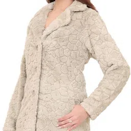 hallinton Rabbit Fur , Hand Wash Self Design Coat For Women image 5