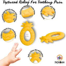 zozobaa Pineapple Shape Soft Silicone Teether For Baby Gums, BPA Free, Pain-Relief Teether image 3