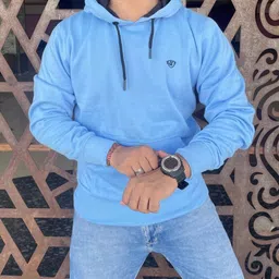 we perfect Men Full Sleeve Solid Hooded Sweatshirt image 2