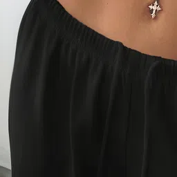 dockstreet Women Loose Fit Black Cotton Blend Trousers image 2