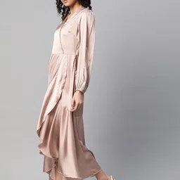 pluss Women Fit and Flare Pink Midi/Calf Length Dress image 3