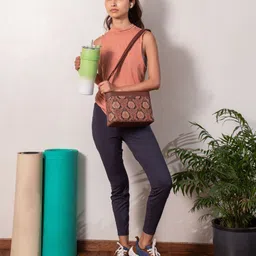 zouk Brown Women Sling Bag Jodhpur Damask Harmony Sling Bag image 2