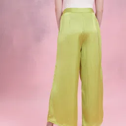 dressberry Women Flared Green Polyester Trousers image 5