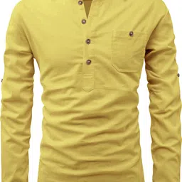 edin Men Solid Pure Cotton Pathani Kurta image 3