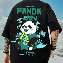 manlino Men Printed Round Neck Pure Cotton Black T-Shirt-picture-15