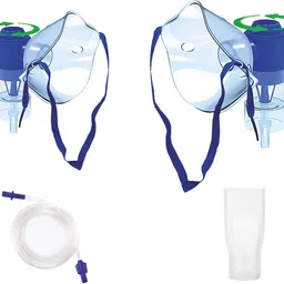 AMBITECH Adult & Child Masks Kit With Air Tube,Medicine Chamber Nebulizer image 2