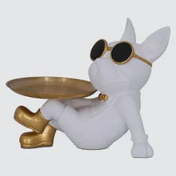 royaloak Crazy Dog Figurine Polyresin Multi Colour Glossy Finished White image 4