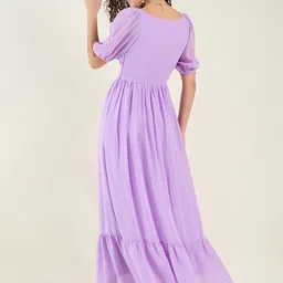 aayu Women Fit and Flare Multicolor Maxi/Full Length Dress image 2