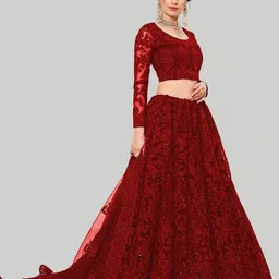 house of common Embroidered Semi Stitched Lehenga Choli image 3